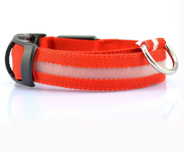 LED Dog Collar - Rechargeable Light Up Safety Collar for Night Walking - Waterproof