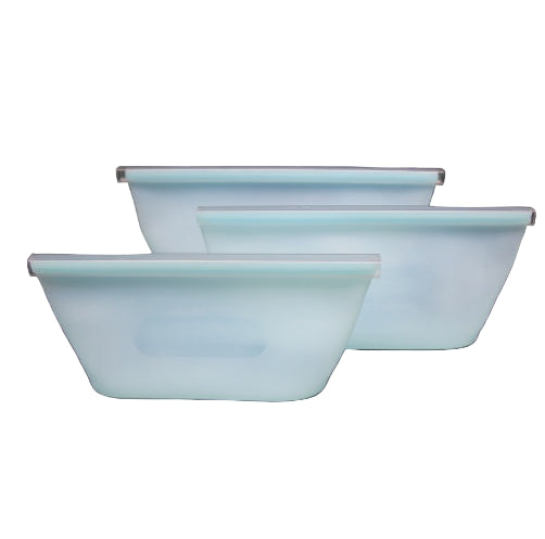 Reusable Silicone Food Storage Bags Set of 3 - Leak-Proof Sandwich & Snack Containers - BPA Free