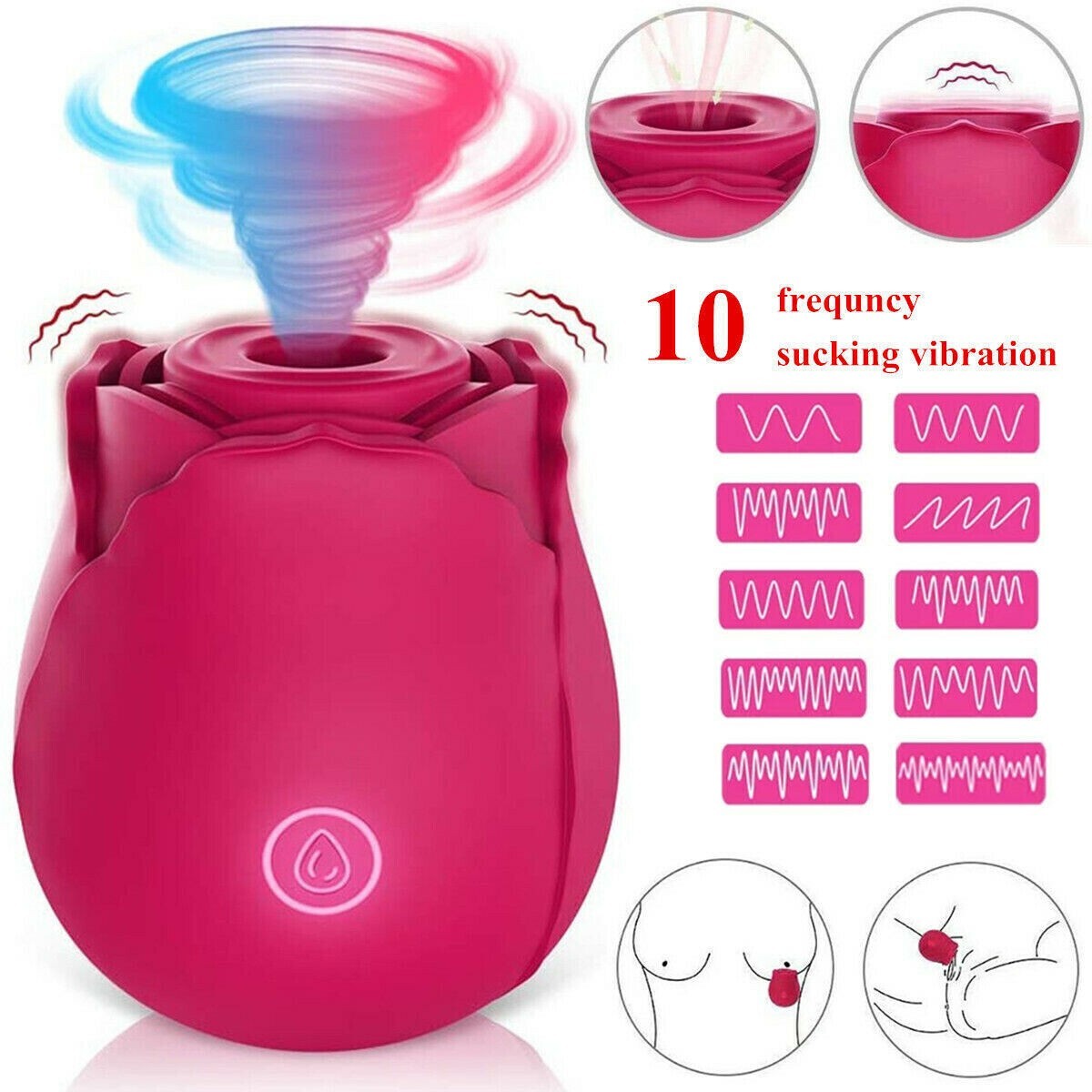 Rose Sucking Vibration Clit Sucker Dildo Women G-Spot Massager SexToy For Women USB Magnetic Charging