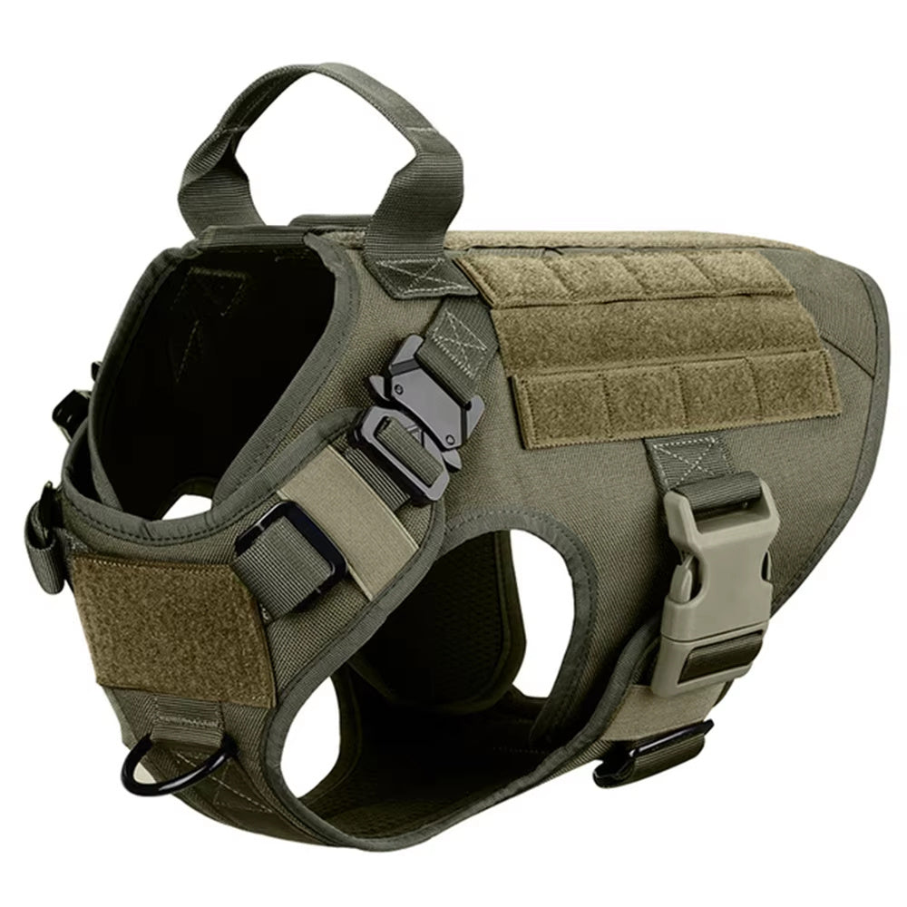 Tactical Dog Harness with Handle - Heavy Duty 1000D Nylon Working Dog Vest - No Pull