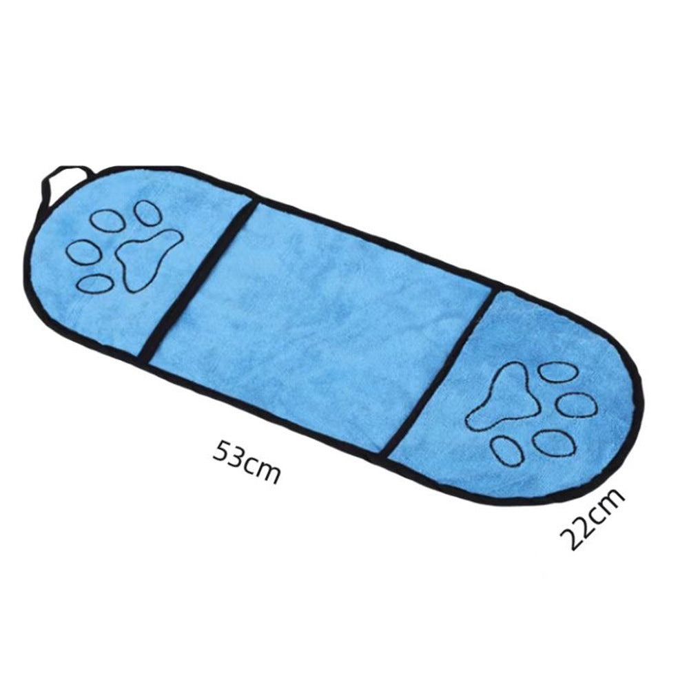 Ultra Absorbent Microfiber Pet Bath Towel - Quick Dry Dog & Cat Shammy - 21x9 Inch