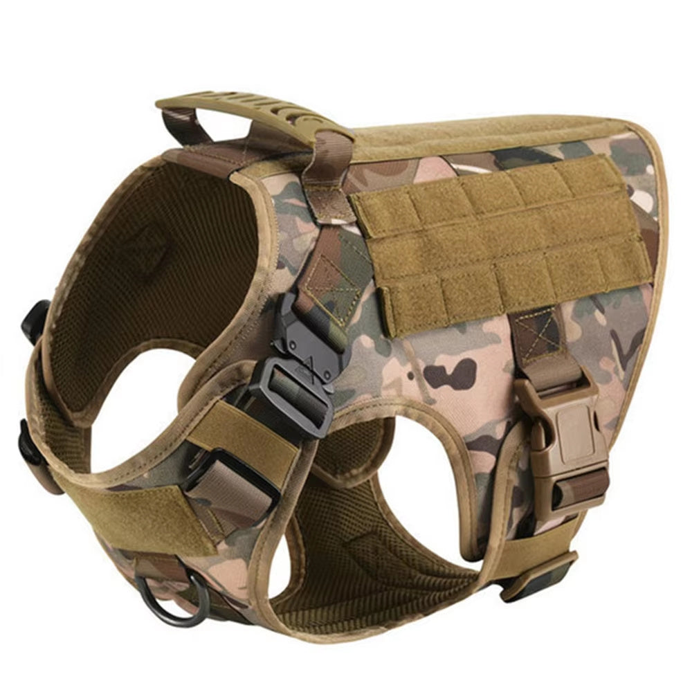 Tactical Dog Harness with Handle - Heavy Duty 1000D Nylon Working Dog Vest - No Pull
