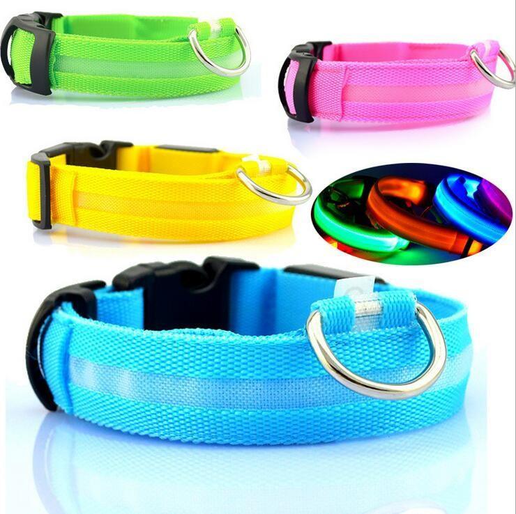 LED Dog Collar - Rechargeable Light Up Safety Collar for Night Walking - Waterproof