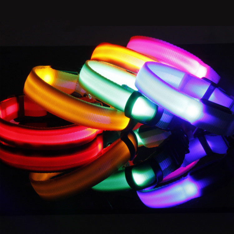 LED Dog Collar - Rechargeable Light Up Safety Collar for Night Walking - Waterproof