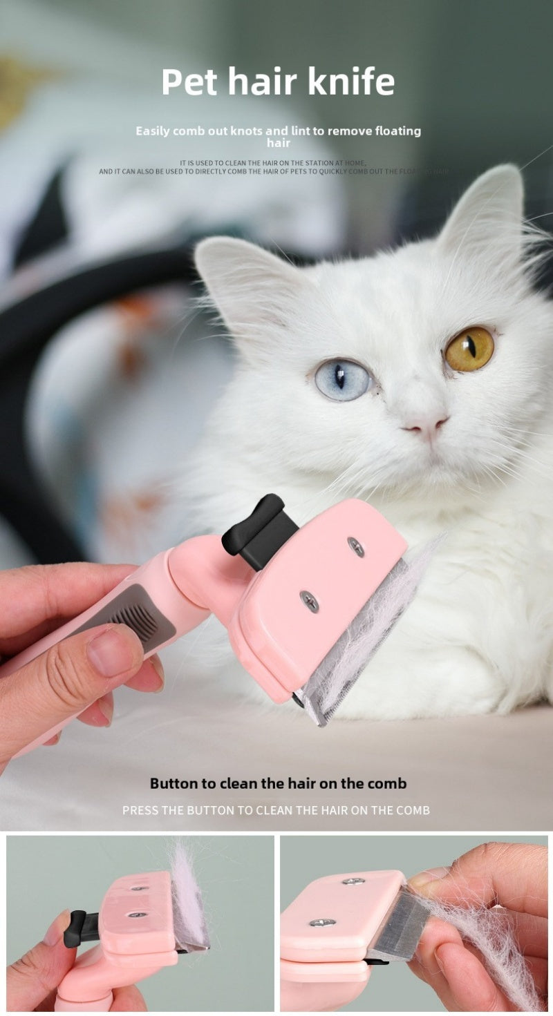 Pet Deshedding Tool - Self-Cleaning Grooming Brush for Dogs & Cats - Reduces Shedding 95%