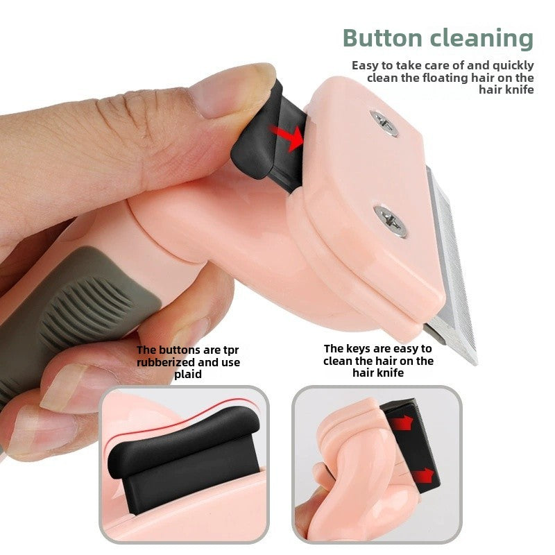 Pet Deshedding Tool - Self-Cleaning Grooming Brush for Dogs & Cats - Reduces Shedding 95%