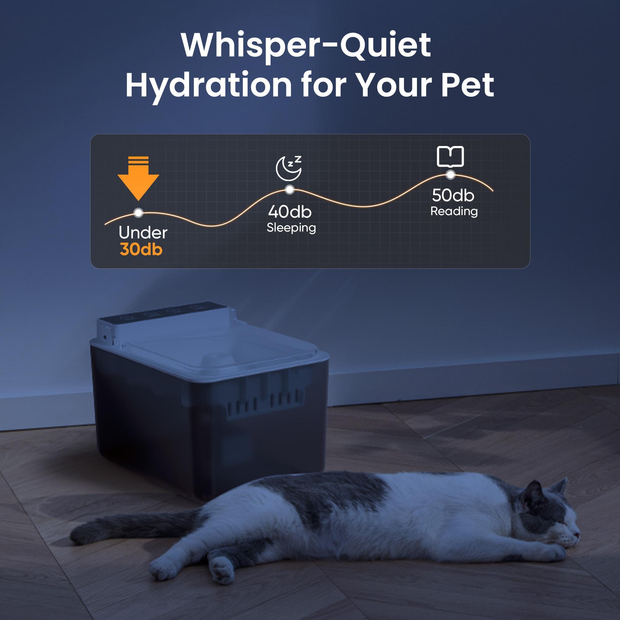 Cat Water Fountain Wireless - 304 Stainless Steel Automatic Pet Water Dispenser with Motion Sensor & Rechargeable Battery