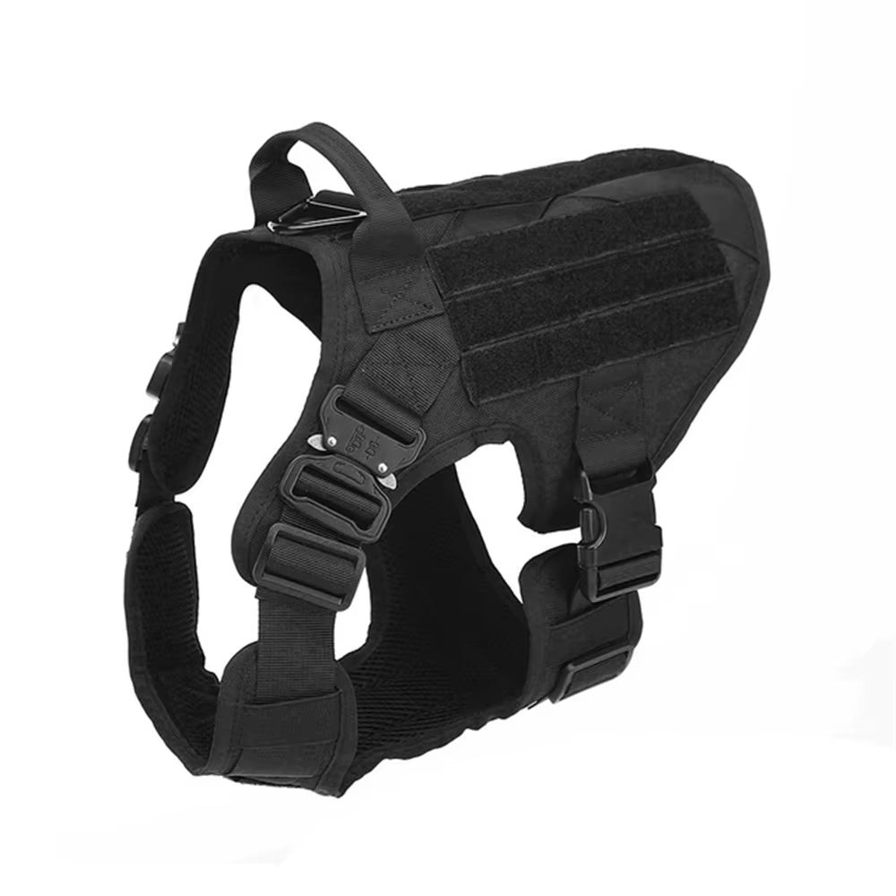 Tactical Dog Harness with Handle - Heavy Duty 1000D Nylon Working Dog Vest - No Pull