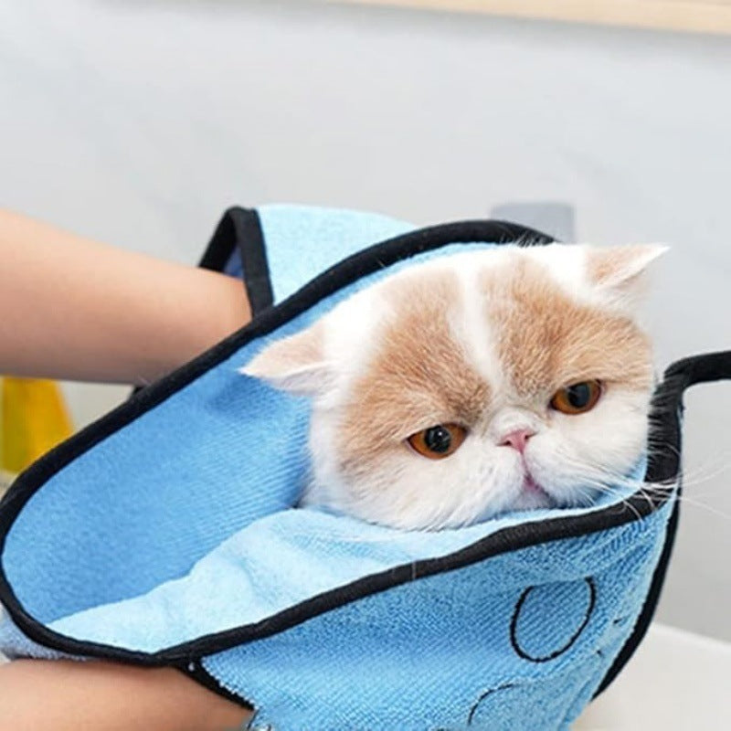 Ultra Absorbent Microfiber Pet Bath Towel - Quick Dry Dog & Cat Shammy - 21x9 Inch